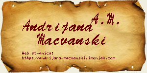 Andrijana Mačvanski vizit kartica